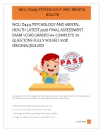 WGU D449 PSYCHOLOGY AND MENTAL  HEALTH LATEST 2026 FINAL ASSESSMENT  EXAM 1 (OA) GRADED A+ COMPLETE