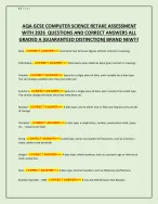 AQA GCSE COMPUTER SCIENCE RETAKE ASSESSMENT .