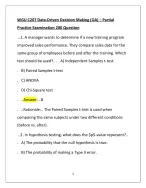 WGU C207 Data-Driven Decision Making (OA) – Partial Practice Examination 200 Question.p