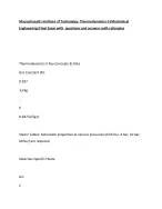 Massachusetts Institute of Technology Thermodynamics II (Mechanical Engineering) Final Exam