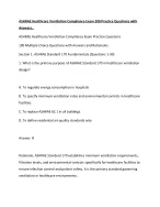ASHRAE Healthcare Ventilation Compliance Exam 200 Practice Questions with Answers...