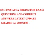 NSG 6998 APEA PREDICTOR EXAM  QUESTIONS AND CORRECT  ANSWERS LATEST UPDATE  GRADED A+ 2026\2027 .