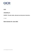 OCR A Level Chemistry A Paper 1 2023 Mark Scheme (H432/01): Periodic Table & Physical Chemistry