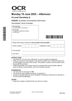 OCR A Level Chemistry A Paper 2 2023 (H432/02): Synthesis & Analytical Techniques Past Paper