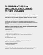 NR 602 FINAL ACTUAL EXAM  QUESTIONS WITH 100% VERIFIED ANSWERS (2025/2026)