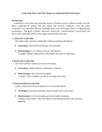 Leadership Styles and Their Impact on Organizational Performance - DocMerit