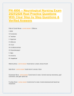 PN 4006 - Neurological Nursing Exam 2025/2026 | Real Practice Questions ...