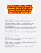 2A Hoisting Hand Signals  Elevated Exam With 100%  Correct Solutions Latest  2025-2026 | Graded A+