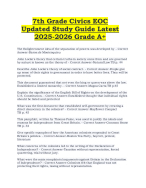 7th Grade Civics EOC  Fine tuned Review Exam With  Correct Solutions 2025-2026