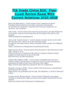 7th Grade Civics EOC  Updated Study Guide Latest  2025-2026 Grade A+