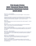 7th Grade Civics EOC Full  Review Test With Exact  Solutions Latest 2025-2026