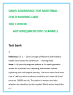 Davis Advantage Maternal-Child Nursing Care Test Bank — 2025 Edition | 50 NCLEX-Style MCQs/Chapter