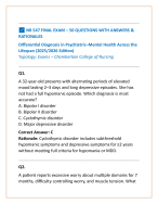 NR 547 Final Exam 2025/2026 | Chamberlain College of Nursing | Differential Diagnosis PMHNP