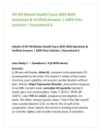 ATI RN Mental Health Exam 2025 NGN Test Bank | 200 Verified Answers | Mental Health