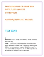 Fundamentals of Urine and Body Fluid Analysis Test Bank | Brunzel 5th ...