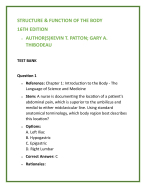 Anatomy & Physiology Test Bank (16th Ed | Patton & Thibodeau ...