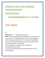 2026 Karch Pharmacology Test Bank | Rebecca Tucker | NCLEX-Style Questions | RN LPN LVN