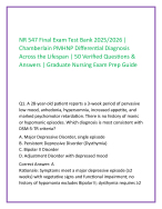 NR 547 Final Exam Test Bank 2025/2026 | Chamberlain PMHNP Differential Diagnosis Across the Lifespa