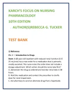 Karch Pharmacology Test Bank 2026 | Rebecca Tucker | Nursing Test Bank RN LPN LVN | NCLEX