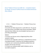 Burns’ Pediatric Primary Care 8th Ed Test Bank – 20 MCQs/Chapter with Rationales | FNP
