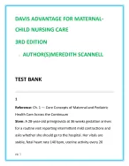 Maternal-Child Nursing Test Bank — Davis Advantage 3rd Edition (Meredith Scannell, 2025)