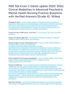 NSG 526 Exam 2 (latest update 2025/2026) Clinical Modalities in ...