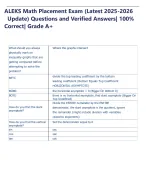 ALEKS Math Placement Exam (Latest 2025-2026 Update) Questions and ...