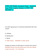 NURS 5220 Health Assessment Exam 1 Questions  Exam With Complete Solution LATEST 2025  GRADED A+