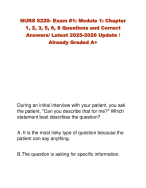 NURS 5220- Exam #1: Module 1: Chapter  1, 2, 3, 5, 6, 8 Questions and Correct  Answers/ Latest 2025