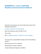 HAZWOPER 40 - Lesson 2 2025-2026   Questions and Correct Answers Rated A+