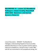 HAZWOPER 40 - Lesson 22: Bloodborne  Pathogens: Understanding HepatitisB  2025-2026