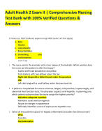 Adult Health 2 Exam II | Comprehensive Nursing  Test Bank with 100% Verified Questions &  Answers