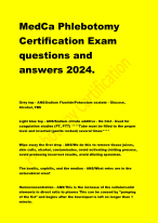 MedCa Phlebotomy  Certification Exam  questions and  answers 2024.