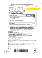 June 2025 Pearson Edexcel A Level Mathematics - DocMerit