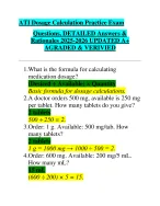 ATI Dosage Calculation Practice Exam 2025–2026 - DocMerit
