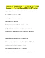 Abeka 7th Grade History Test 1 | Answers | Verified | Latest 2025/2026 ...