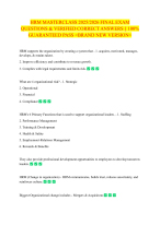 HRM MASTERCLASS 2025-2026 FINAL EXAM QUESTIONS & VERIFIED CORRECT ANSWERS 100- GUARANTEED PASS
