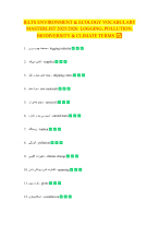 IELTS ENVIRONMENT & ECOLOGY VOCABULARY MASTERLIST 2025-2026 LOGGING, POLLUTION, BIODIVERSITY