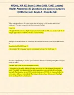 NR302 / NR 302 Exam 2 (New 2026 / 2027 Update) Health Assessment I ...