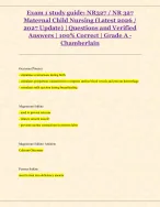 Exam 1 study guide: NR327 / NR 327 Maternal Child Nursing (Latest 2026 ...