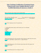 Epic Training Certification (Training) Exam  (Latest 2026/ 2027 Update) Review| 100%  Verified Q&A