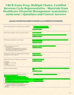 CRCR Exam Prep, Multiple Choice, Certified  Revenue Cycle Representative