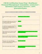 CRCR Certification Exam Prep | Healthcare  Financial Management Association | 2026/2027 |  Q&