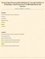 CS 6250 Quiz 8 Exam guide (All Quizzes) | Georgia Institute of  Technology | Latest 2026/2027