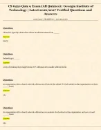 CS 6250 Quiz 9 Exam (All Quizzes) | Georgia Institute of  Technology | Latest 2026/2027 Verified Q