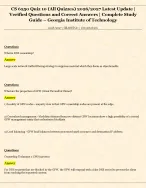 CS 6250 Quiz 10 (All Quizzes) 2026/2027 Latest Update |  Verified Questions and Correct Answers |