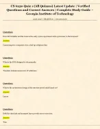 CS 6250 Quiz 1 (All Quizzes) Latest Update | Verified  Questions and Correct Answers | Complete
