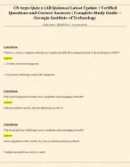 CS 6250 Quiz 2 (All Quizzes) Latest Update | Verified  Questions and Correct Answers | Complete