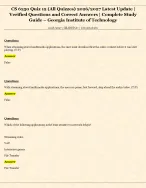 CS 6250 Quiz 12 (All Quizzes) 2026/2027 Latest Update |  Verified Questions and Correct Answers |