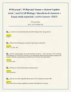 PCB 3023C / PCB3023C Exam 1: (Latest Update  2026 / 2027) Cell Biology | Questions & Answers |  Exam...